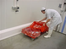 Foto: hygienische Wandschutzleisten in der Lebensmittelindustrie
